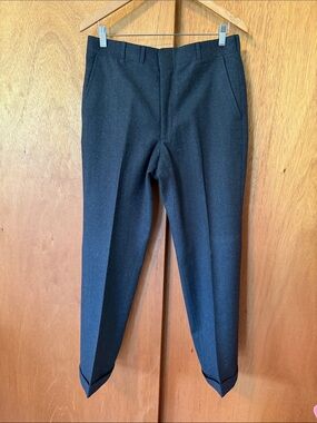 Beautiful Flat Front Cuffed Wool Tailored Trousers